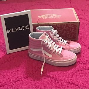 Pink Barley Worn High Top Vans